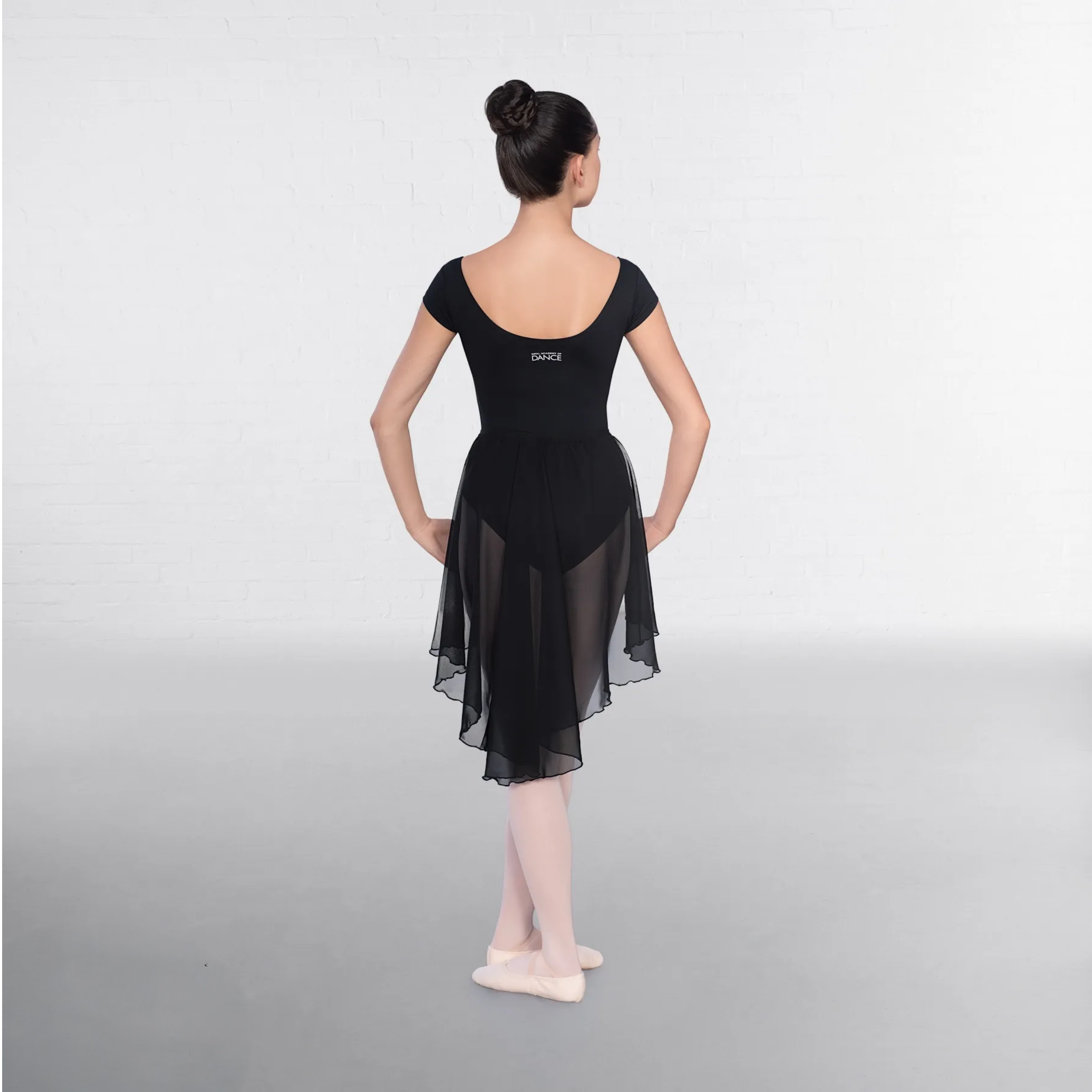 Semi Sheer Wrapover Skirt Black
