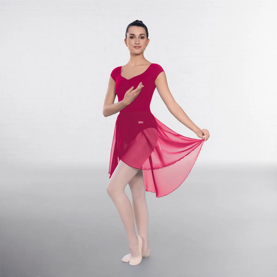 Semi Sheer Wrapover Skirt Burgundy