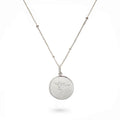 Engraved Disc Arabesque Necklace Silver