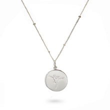  Engraved Disc Arabesque Necklace Silver