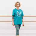 Silver Swans T-shirt Teal & White