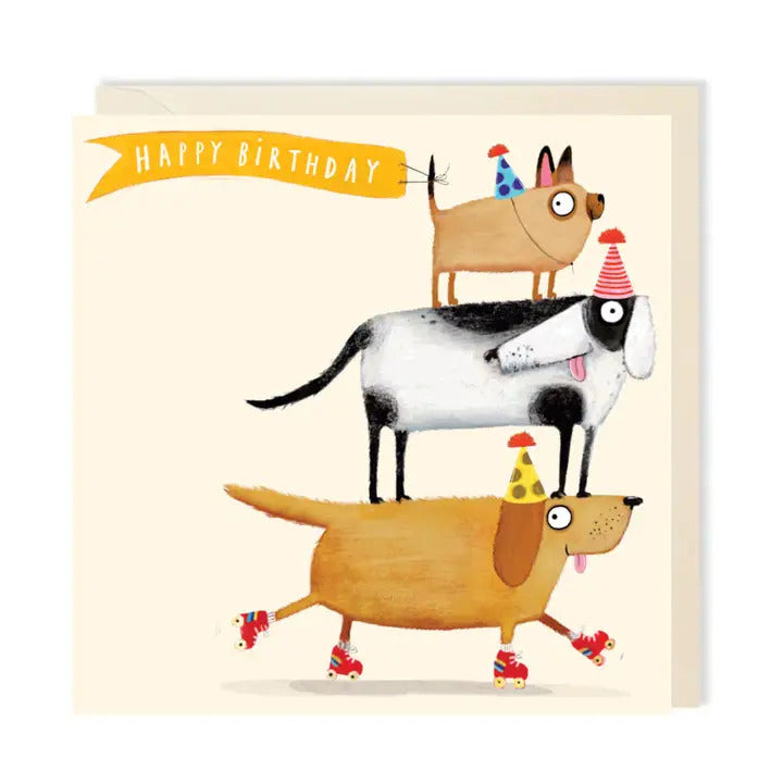 Skating Dog Birthday Card