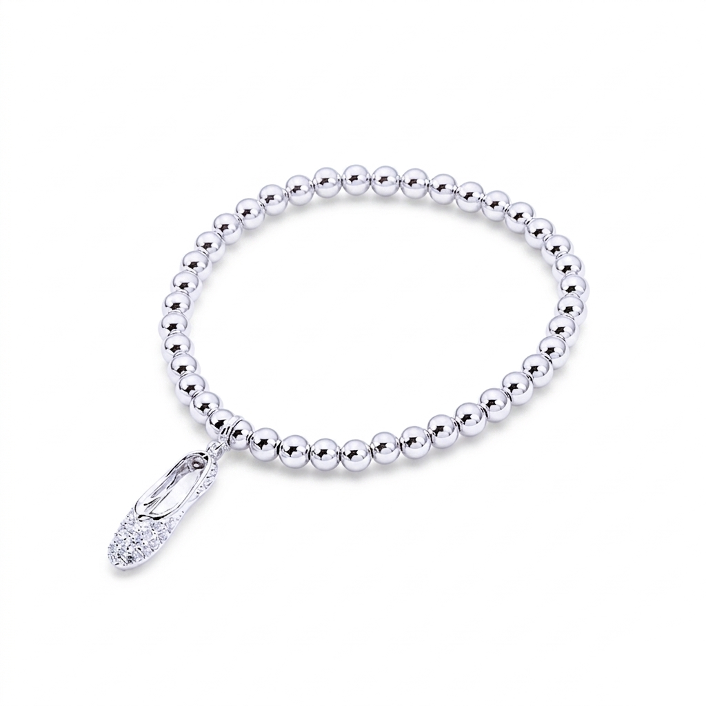 Sterling Sliver Ballet Shoe Charm Bracelet