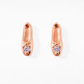 Rose Gold Ballet Shoe Stud Earring with CZ