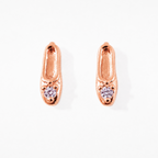 Rose Gold Ballet Shoe Stud Earring with CZ