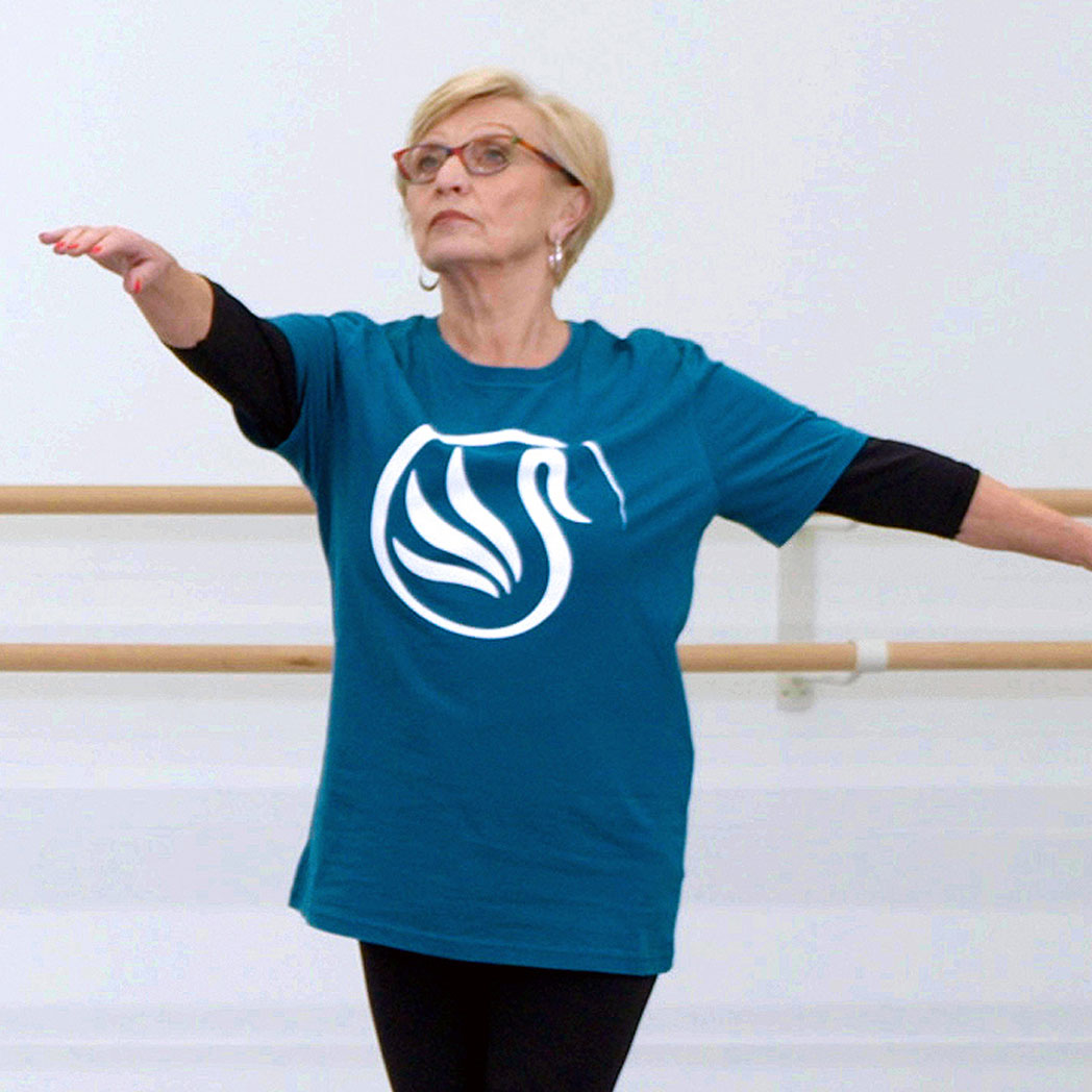 Silver Swans ® T-shirt Teal & White