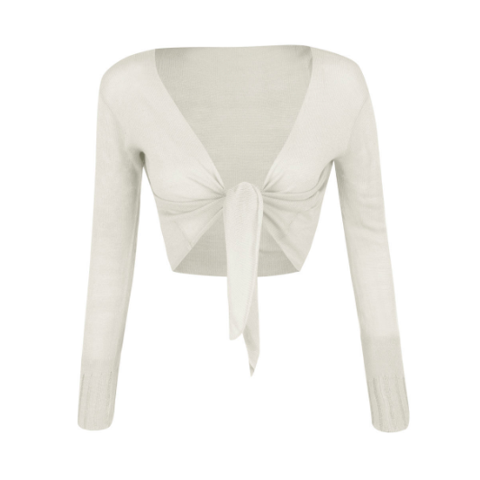 Tied Knitted Crossover Cardigan