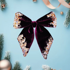 Velvet Bow with Gold Trim