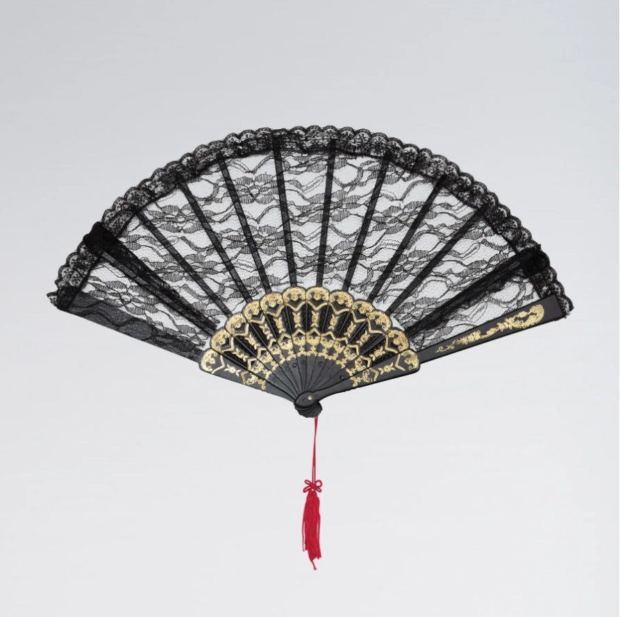 Lace Fan Black