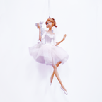 White Resin Fairy with Butterfly