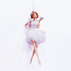 White Resin Fairy with Butterfly