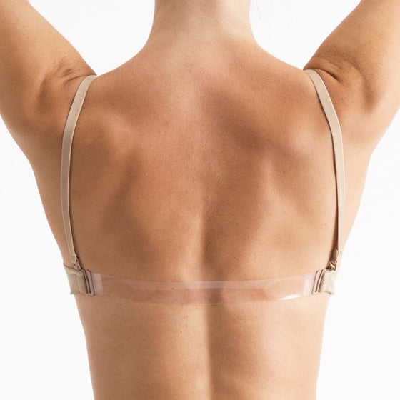 Seamless Clear Back Bra Nude