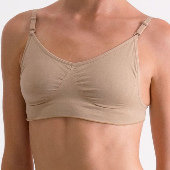 Seamless Clear Back Bra Nude