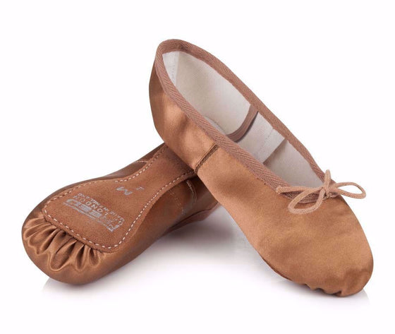 Freed 'Aspire' Bronze Soft Satin Adult Wide Ballet Shoe
