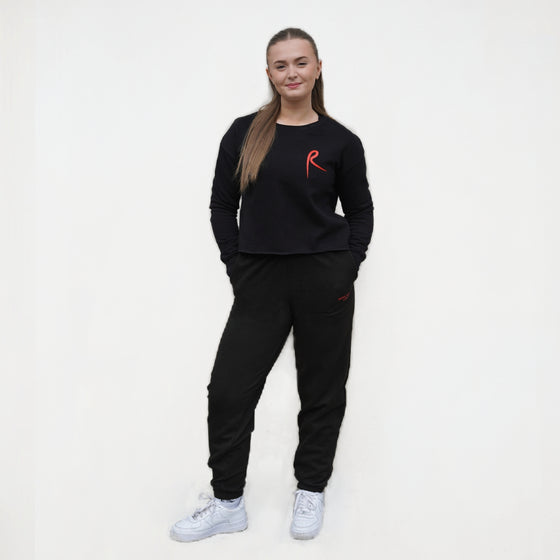 Arabesque Cropped Sweatshirt Black