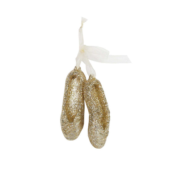 Gold Glitter Ballet Shoes
