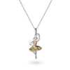 Sterling Silver Pointe Necklace with Gold Plate