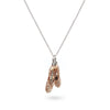 CZ-Encrusted Pair of Ballet Shoes Necklace Rose Gold