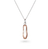 Sterling Silver Ballet Shoe Necklace with Rose Gold Plate