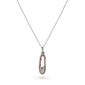 CZ-Encrusted Single Ballet Shoe Necklace Rose Gold