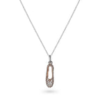 CZ-Encrusted Single Ballet Shoe Necklace Rose Gold