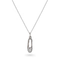CZ-Encrusted Single Ballet Shoe Necklace Sterling Silver